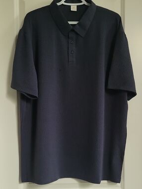 Men's Textured Gray Polo Shirt